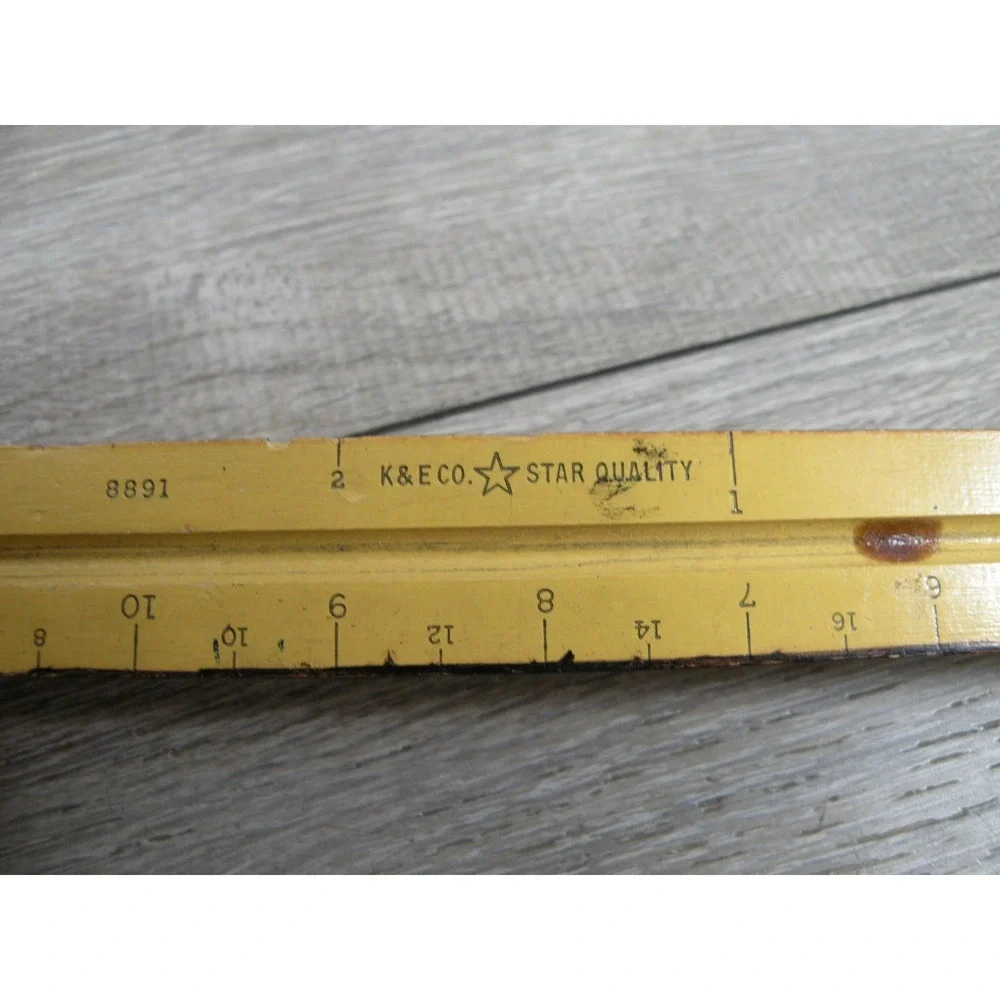 Vintage Keuffel & Esser K&E Architectural Drafting Scale Rulers Set of 2 USA